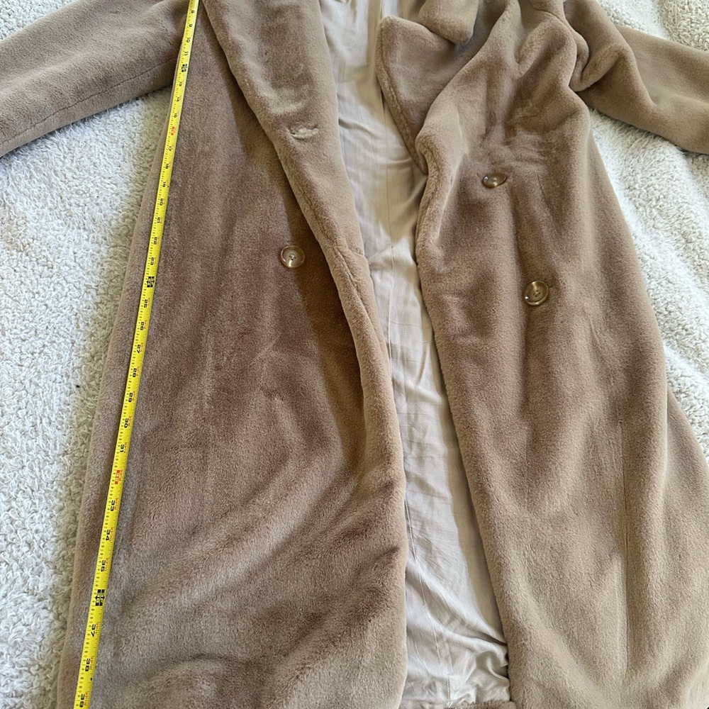 Reformation Hank Teddy Tan Double-Breasted Coat - Picture 7 of 7